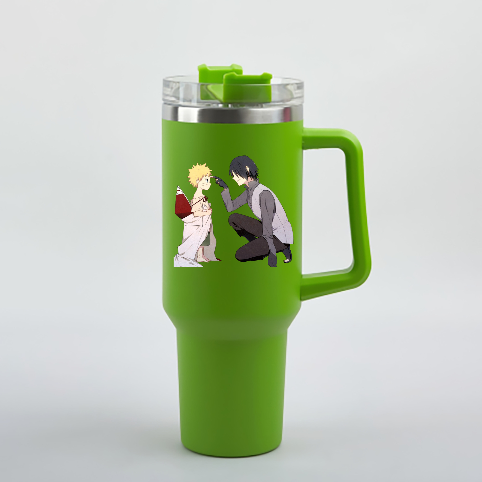 （画像用） NARUTO -ナルト- うちは サスケ Uchiha Sasuke 1200mL車用タンブラー - クリスタルステッカー（プラスチックストロー付き）